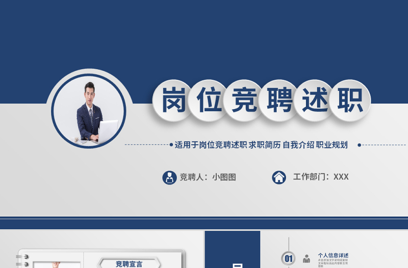 原创大气简约自我介绍岗位竞聘ppt模板