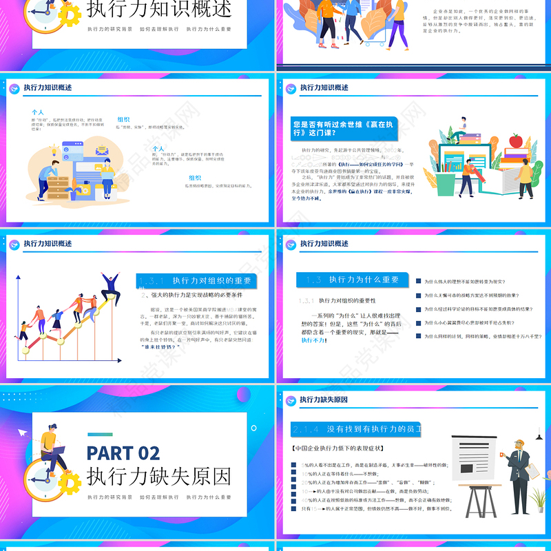 内容型职场团队执行力培训动态PPT模板