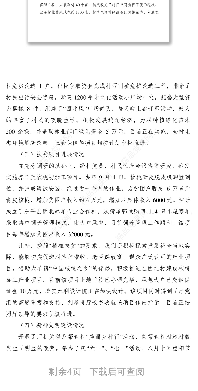 XXXX年驻村第一书记个人年终工作总结范文