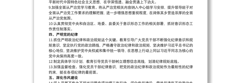 20xx年落实全面从严治党主体责任和监督责任清单