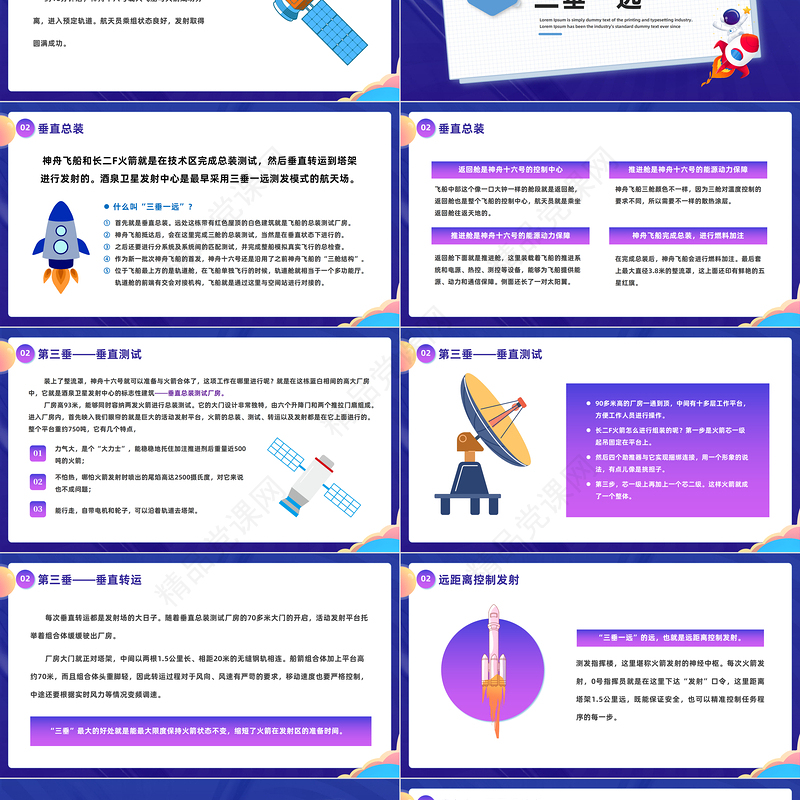 2024神舟十六号发射圆满成功PPT卡通插画风神舟十六号知识宣讲模板课件