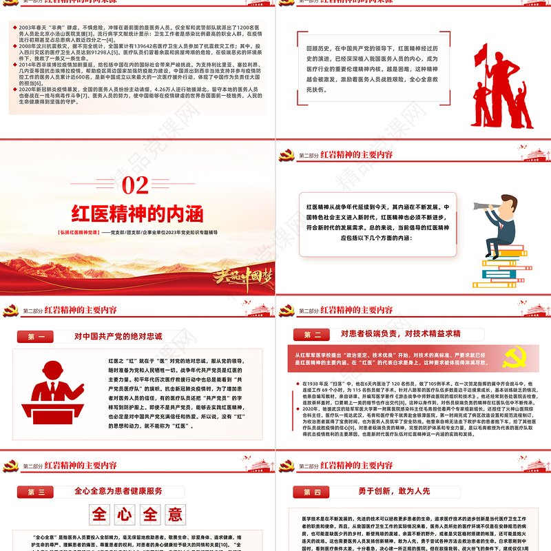 弘扬红医精神PPT优质简约红医精神的特征内涵与时代价值医疗系统党课课件