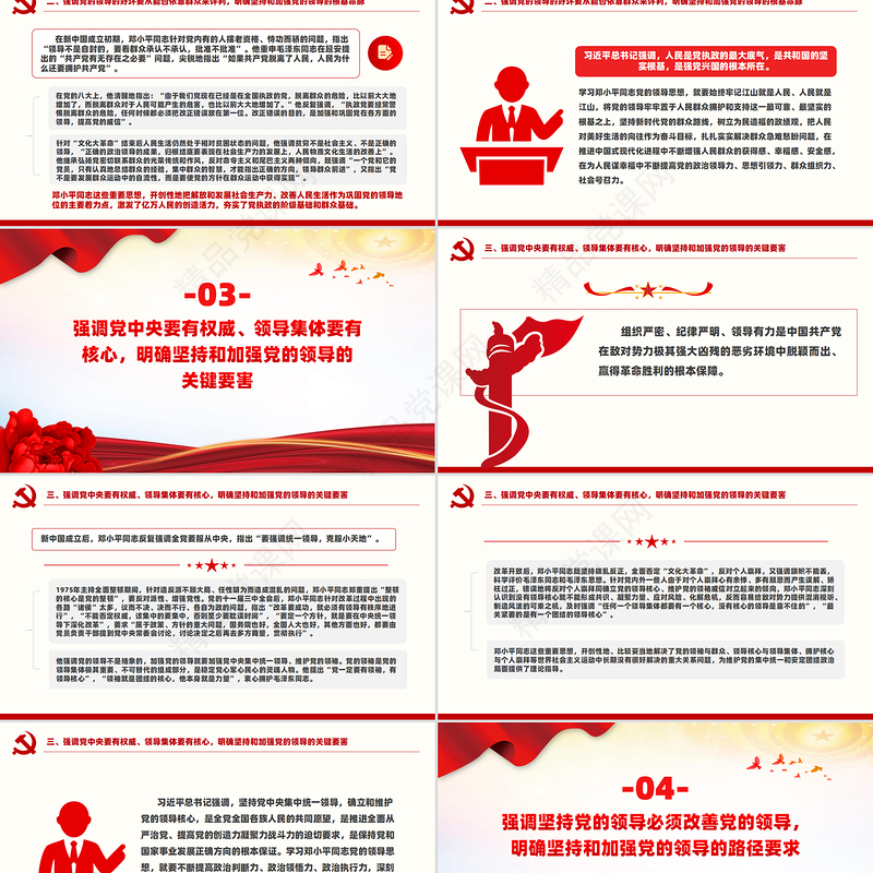 创意党政风2024党领导一切是一切问题根本的根本PPT党课课件