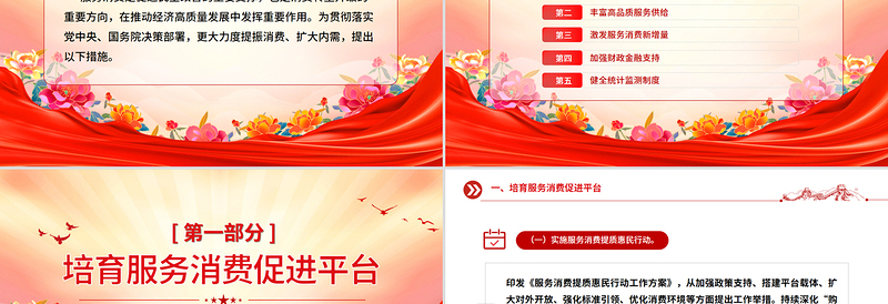简洁大气《关于扩大服务消费的若干政策措施》全文PPT课件