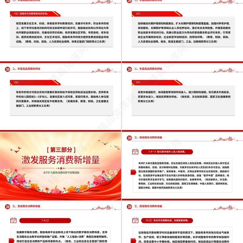 简洁大气《关于扩大服务消费的若干政策措施》全文PPT课件