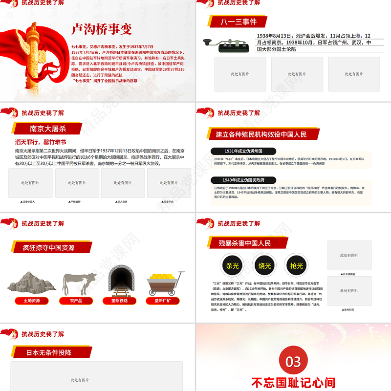 精品庆祝抗日战争胜利80周年纪念反法西斯战争胜利专题党课PPT课件