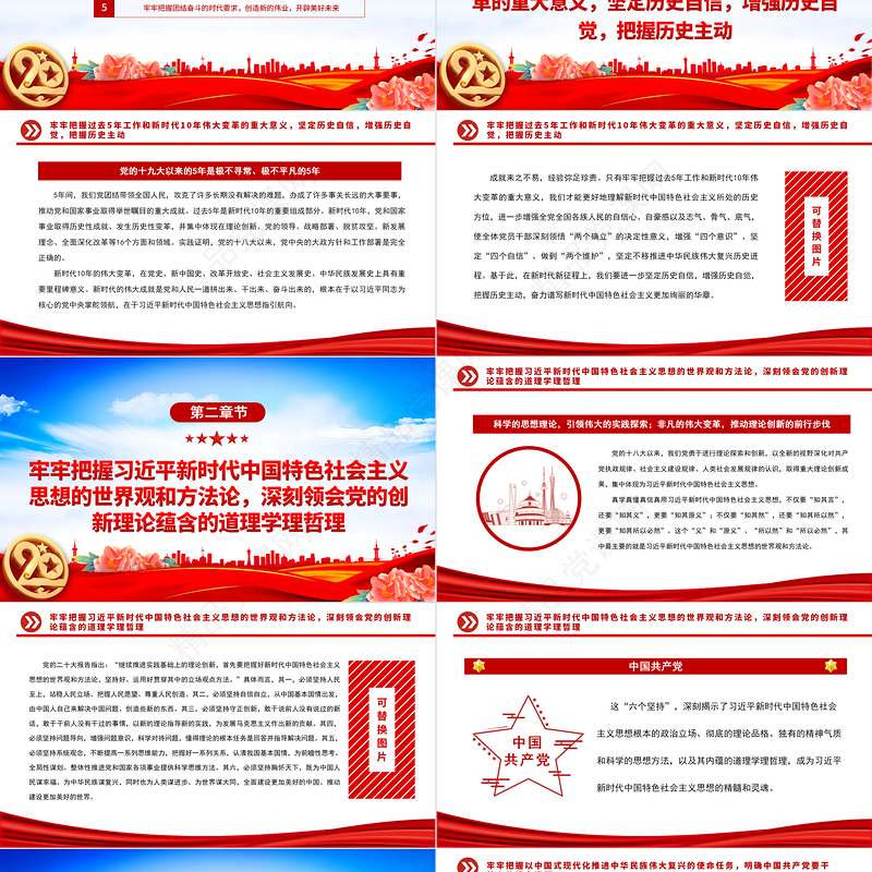 “五个牢牢把握”学习二十大精神的“金钥匙”PPT优质党建风学习贯彻党的二十大精神专题党课课件