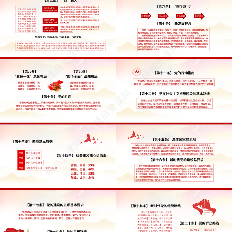 2021党员学习手册PPT党员基层党组织党务党建知识学习党课模板