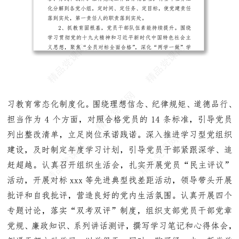 年度纪委党支部书记党建工作述职报告讲话