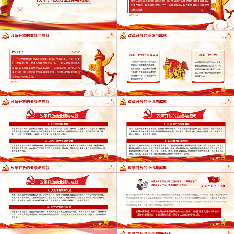 2020四史学习教育之改革开放史党政风党政党建专题党课ppt模板