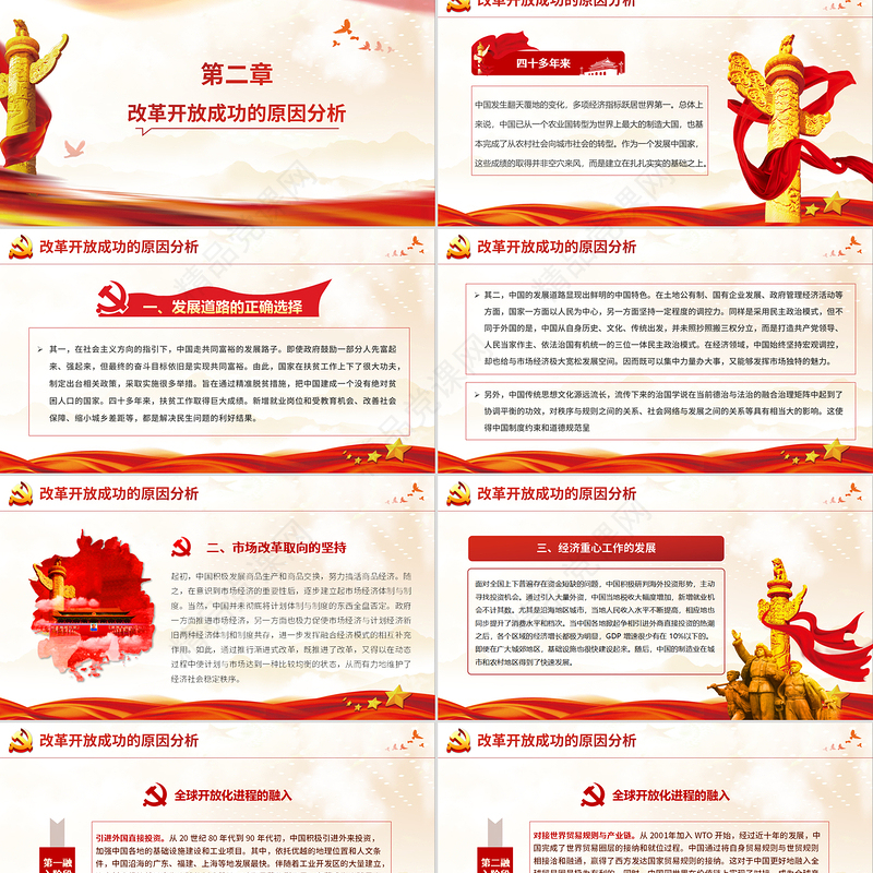 2020四史学习教育之改革开放史党政风党政党建专题党课ppt模板