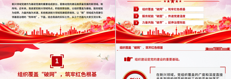 党政风新兴领域党建工作汇报PPT模板下载