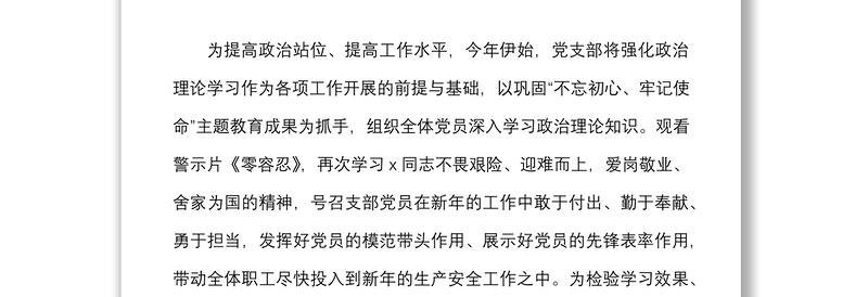 年第一季度公司党支部党建工作总结范文集团企业工作汇报报告