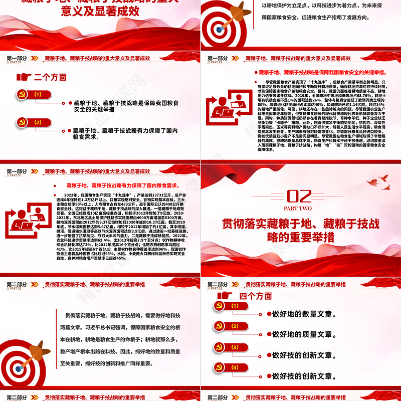 2023深入贯彻落实藏粮于地藏粮于技战略PPT粮食安全是“国之大者”精美简洁学思想强党性重实践建新功党内主题教育党课课件