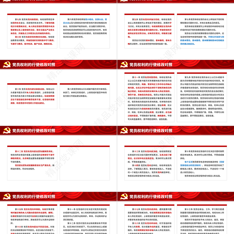 《中国共产党党员权利保障条例》修订前后对照表