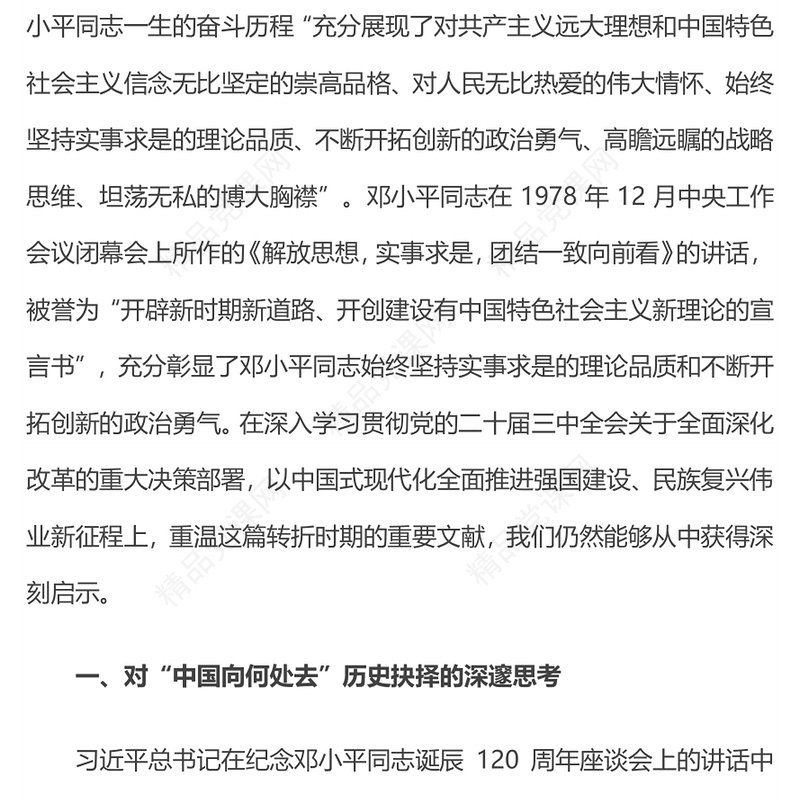 2024从伟大转折看邓小平同志开拓创新的政治勇气党课PPT课件(讲稿)