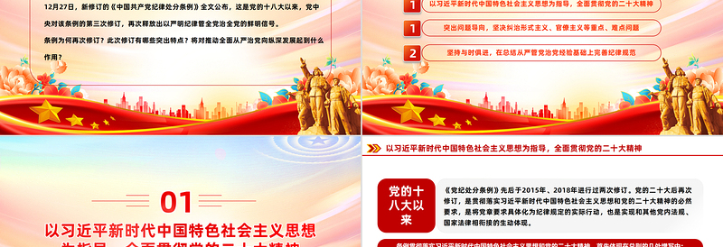 精美风聚焦《党纪处分条例》PPT专题课件模板下载