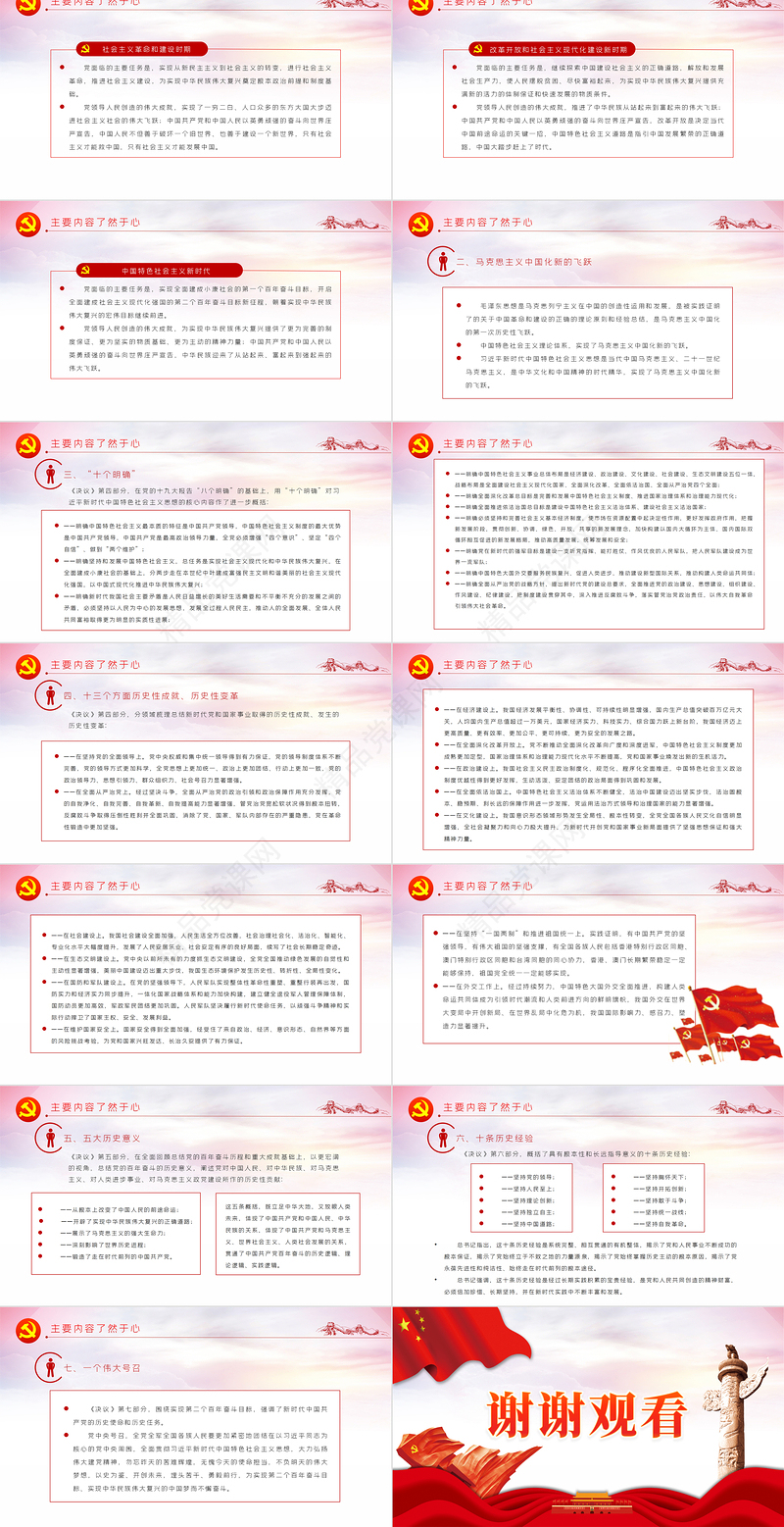 第三个历史决议学什么怎么学PPT红色精品中共中央关于党的百年奋斗重大成就和历史经验的决议学习党课