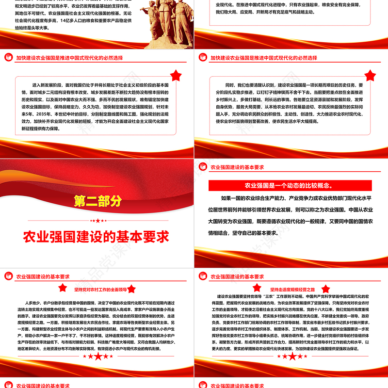 2023加快推进中国式现代化的农业强国方针ppt大气党政风强国必先强农，农强方能国强党组织党支部党员培训学习党课课件