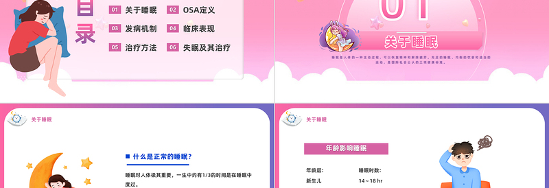 2024老年人睡眠障碍PPT精美卡通老年人睡眠障碍课件下载