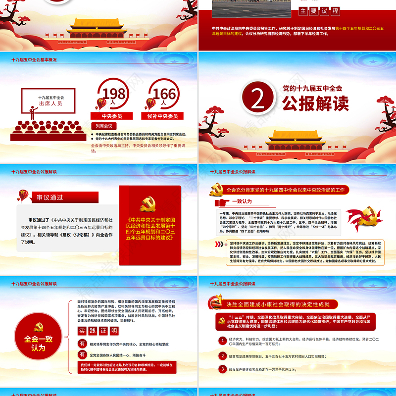 党政风动态学习贯彻党的十九届五中全会精神党课PPT