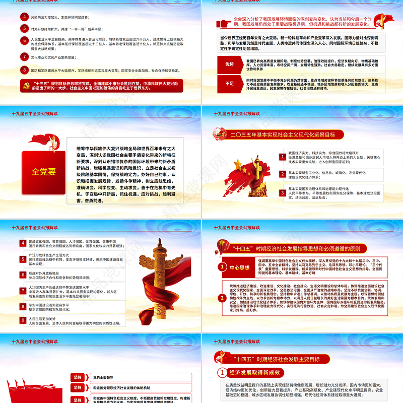 党政风动态学习贯彻党的十九届五中全会精神党课PPT