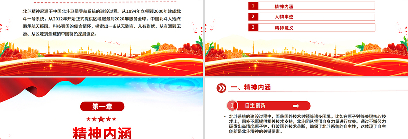 北斗精神解读PPT中国共产党人的精神谱系党课下载
2025重温北斗精神PPT中国共产党人的精神谱系微党课
红色精美北斗精神PPT中国共产党人的精神谱系党课