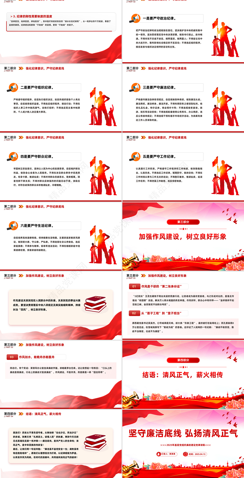2025廉政建设党课PPT坚守廉洁底线弘扬清风正气课件