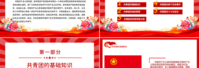 2025共青团的光辉历史PPT五四青年节共青团基础知识历史事件团史学习课件下载