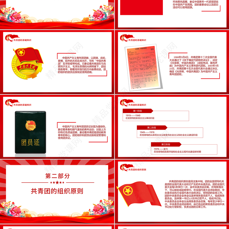 2025共青团的光辉历史PPT五四青年节共青团基础知识历史事件团史学习课件下载