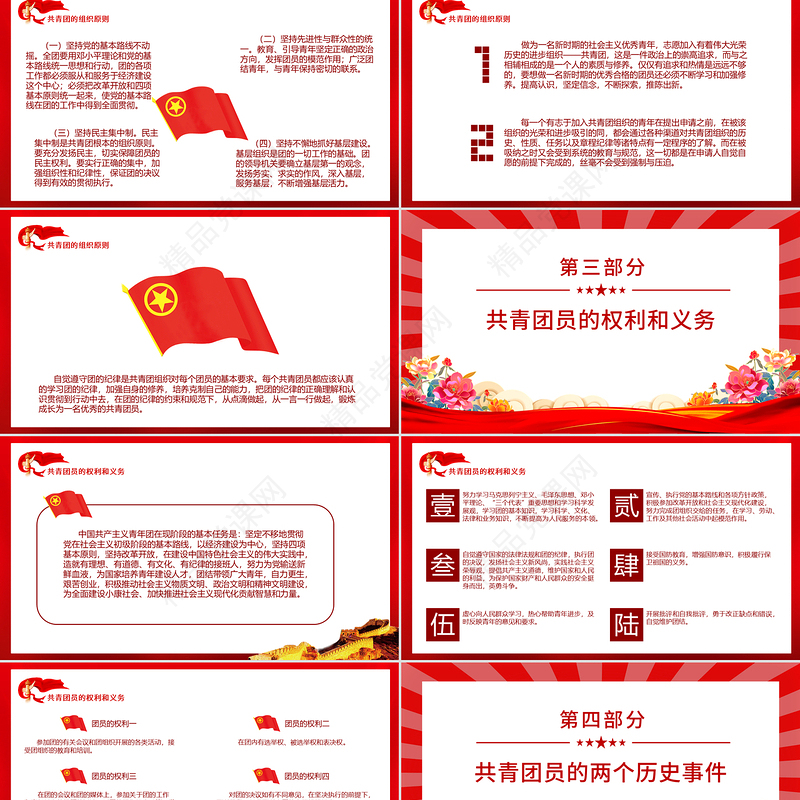 2025共青团的光辉历史PPT五四青年节共青团基础知识历史事件团史学习课件下载