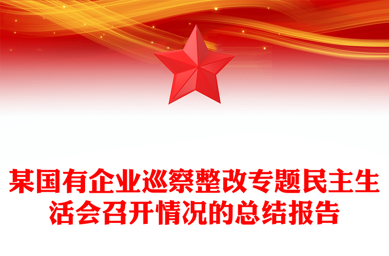 某国有企业巡察整改专题民主生活会召开情况的总结报告