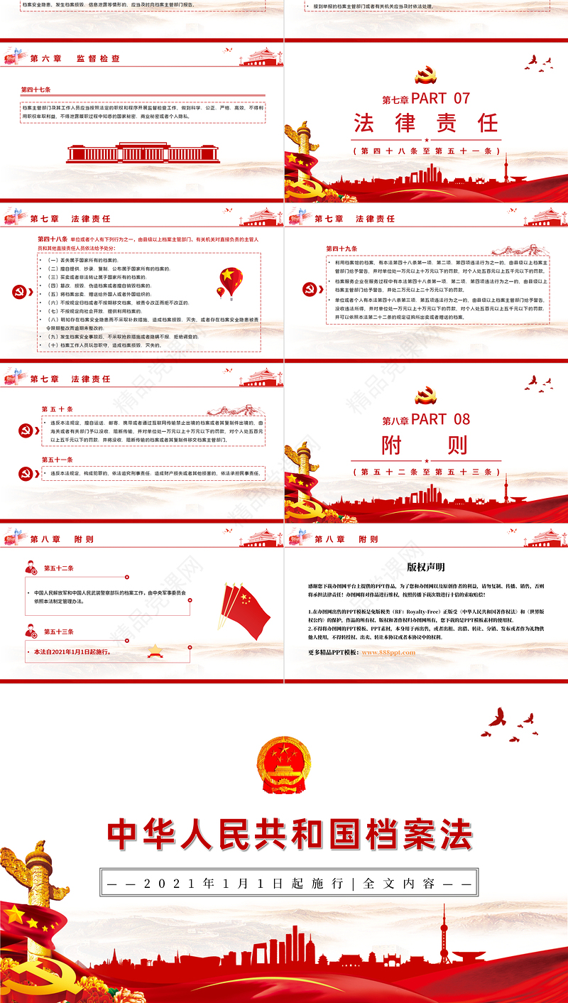学习《中华人民共和国档案法》PPT模板-含讲稿
