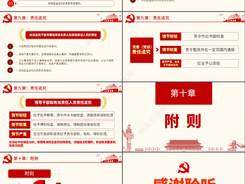 原创干部选拔任用工作监督检查和责任追究办法学习解读PPT-版权可商用