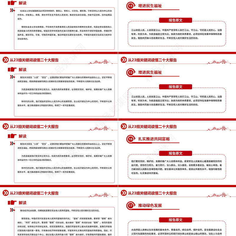 从23组关键词读懂二十大报告PPT党政风优质20大报告中的关键词学习解读微党课课件