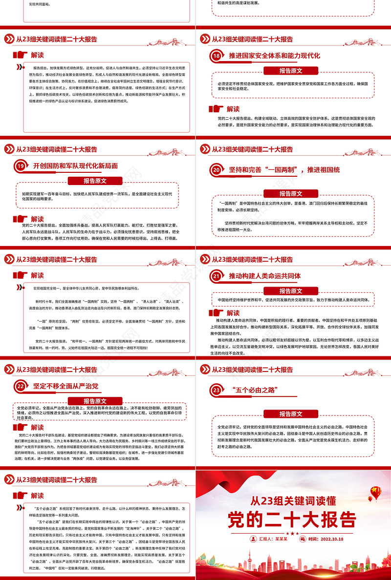从23组关键词读懂二十大报告PPT党政风优质20大报告中的关键词学习解读微党课课件