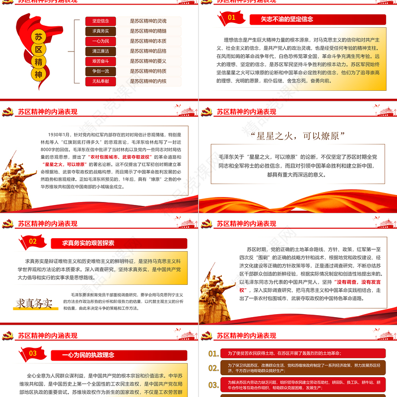 弘扬苏区精神PPT建党100周年中国精神谱系坚定信念求真务实一心为民清正廉洁艰苦奋斗争创一流无私奉献党史学习教育党课