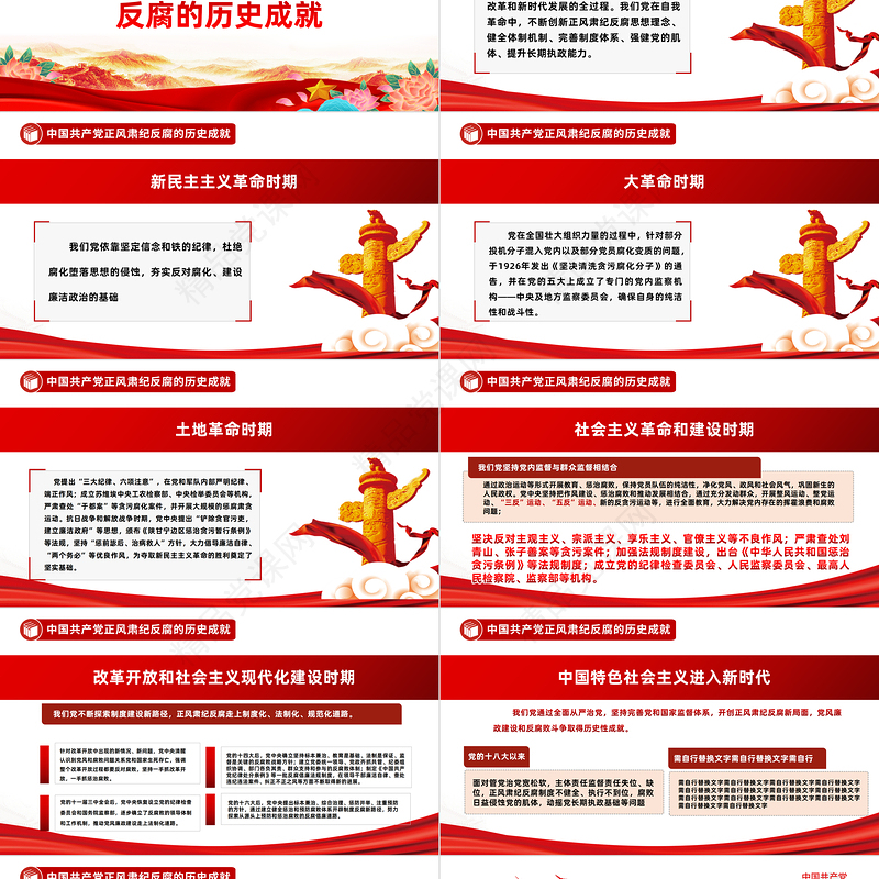 2023百年正风肃纪反腐的成就与经验PPT精品风党员干部全面总结党正风肃纪反腐风成就与经验专题党课课件模板