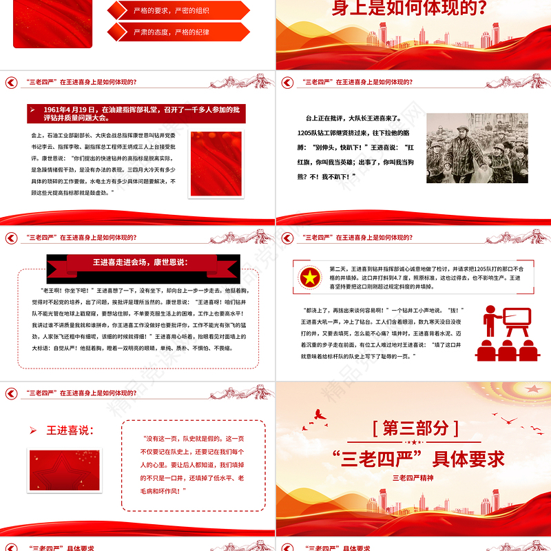 2023弘扬三老四严精神PPT优质简约纪念铁人王进喜诞辰100周年石油系统党课课件
