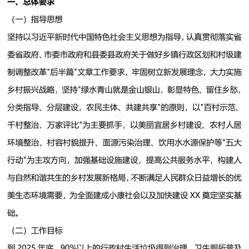 2024美丽宜居乡村建设工作方案PPT农村生态文明建设和人居环境整治课件(讲稿)