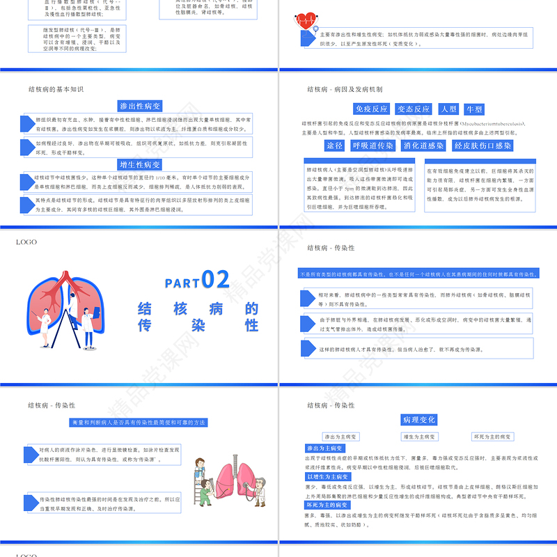 关注肺健康预防结核病PPT简约创意医疗教学疾病医理通用PPT模板下载