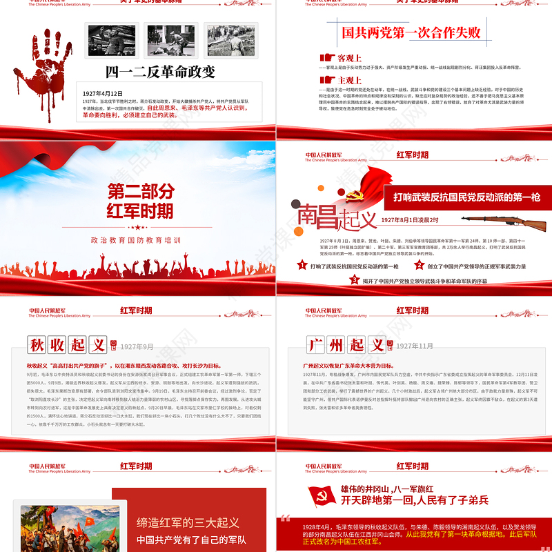 2021中国人民解放军发展简史PPT八一建军节主题政治教育国防教育培训专题党课课件