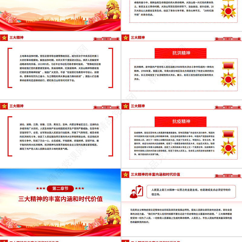 红色精美弘扬三大精神奋力建成支点PPT课件