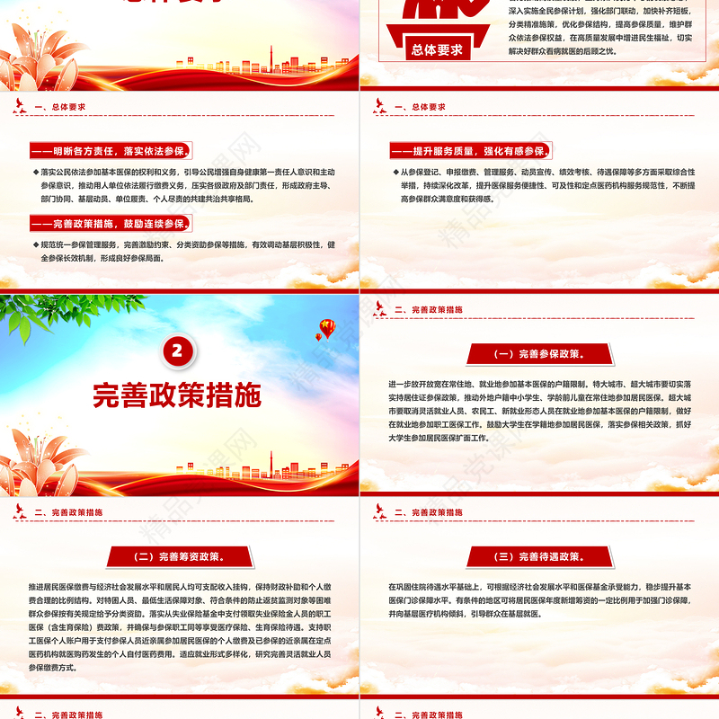 党政风关于健全基本医疗保险参保长效机制的指导意见PPT模板