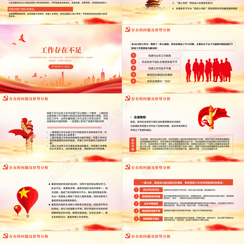 党建工作总结计划PPT党政风精品基层党委党支部工作总结年终总结专题课件