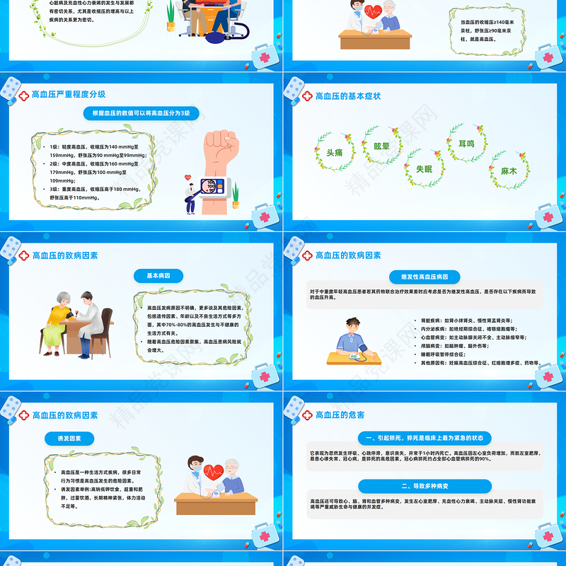 2024防治高血压健康你我他PPT精美卡通全国高血压日健康教育课件下载