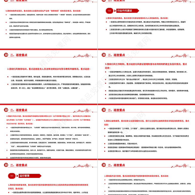 一文读懂大型医院巡查工作方案PPT精美大气公立医院党建课件