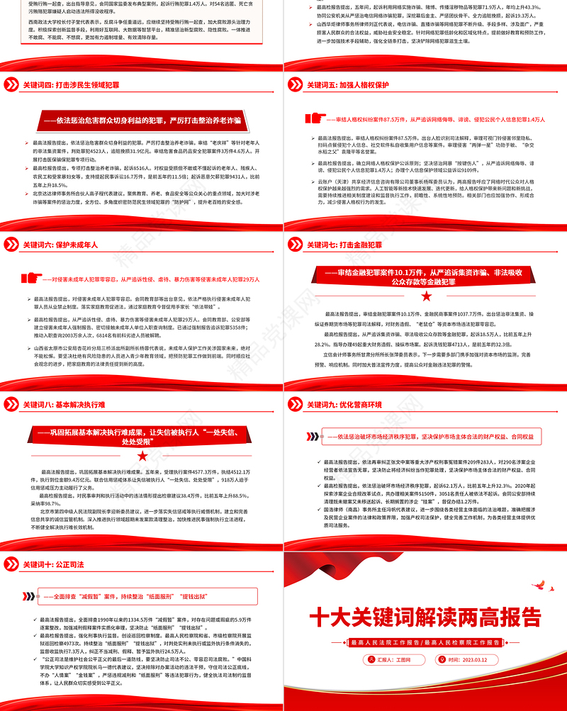 十大关键词解读两高报告PPT2024年最高人民法院工作报告与最高人民检察院工作报告要点解读党课课件