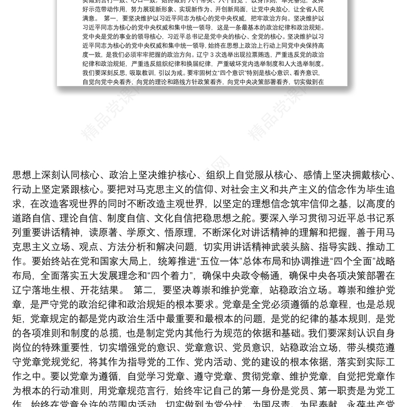 把严守政治纪律政治规矩作为第一标准