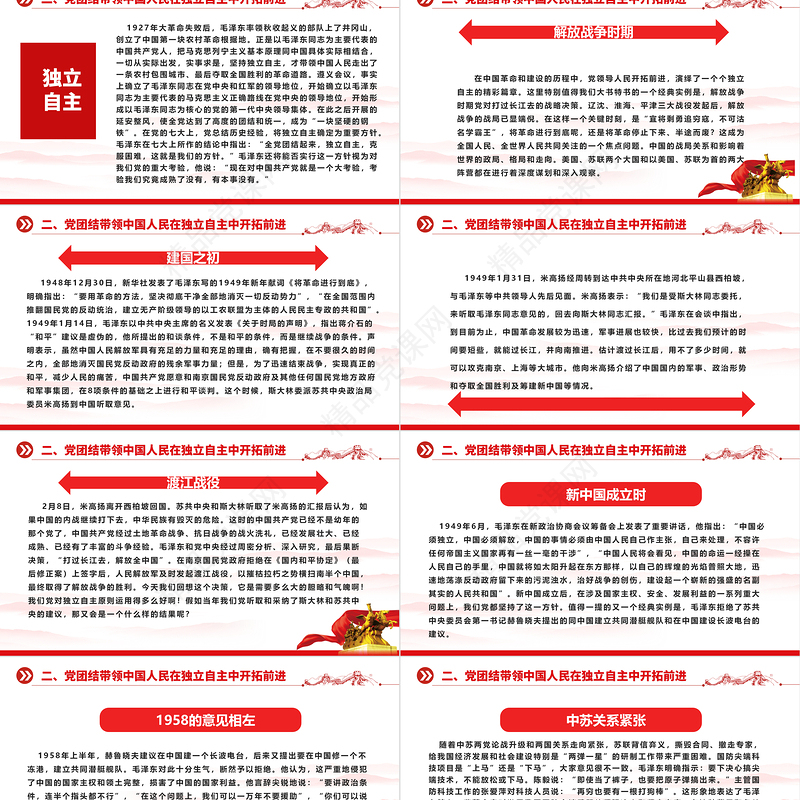 2023学习毛泽东同志独立自主的探索和实践精神ppt党建风深入研究毛泽东思想党员专题教育党课课件